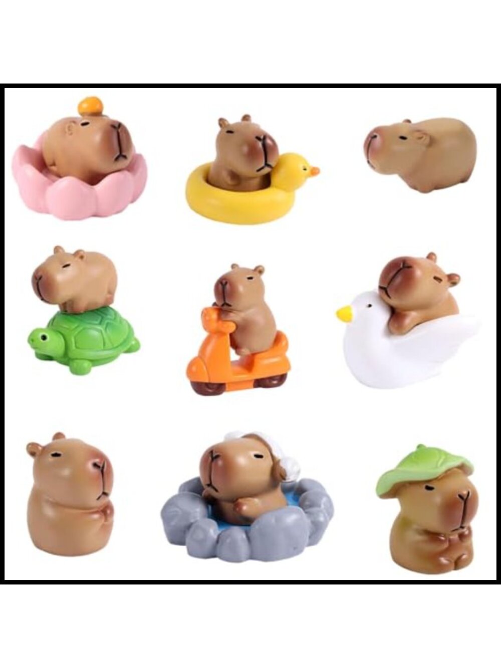 Mini Resin Capybara Figurines 13pc Cake Toppers Fairy Garden Decor